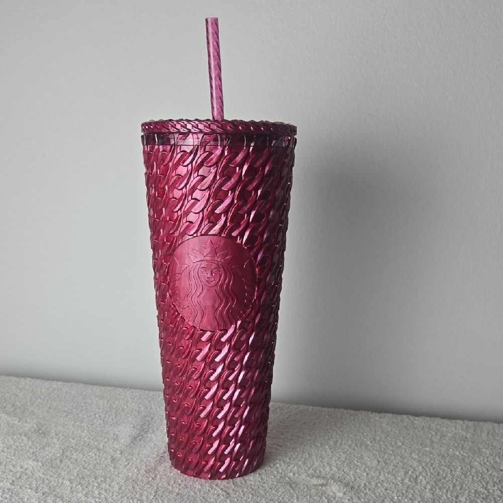 Starbucks Fuchsia Textured Tumbler with Straw